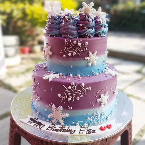 Winter Snowflake Cake