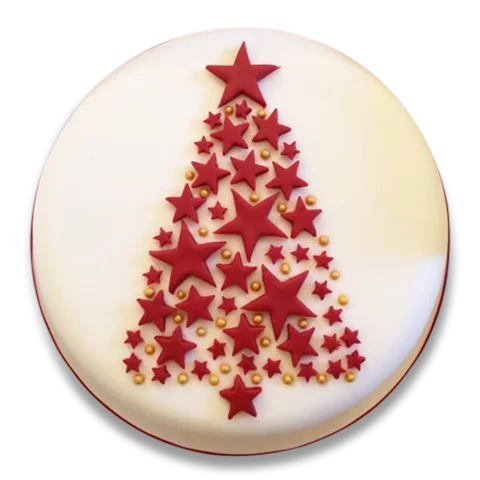 Christmas Cake with Christmas tree fondant