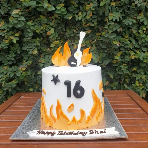 Flaming Rock And Roll Cake 