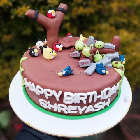 Angry Birds Game Theme Birthday Cake