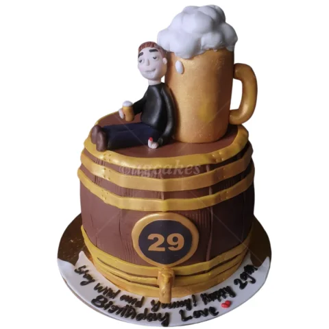 Beer Themed Birthday Cake