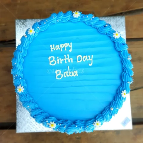 Blue themed birthday cake