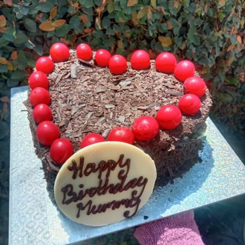 Chocolate Cake with cherry toppings