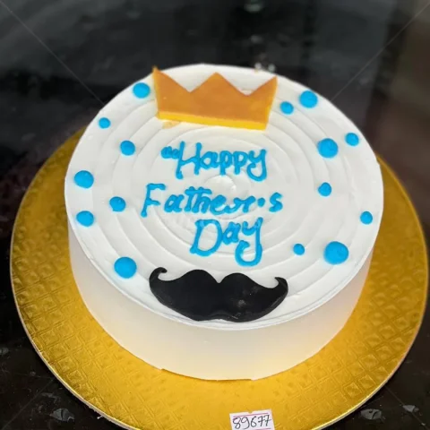 Fathers Day Cake With Crown and Moustache