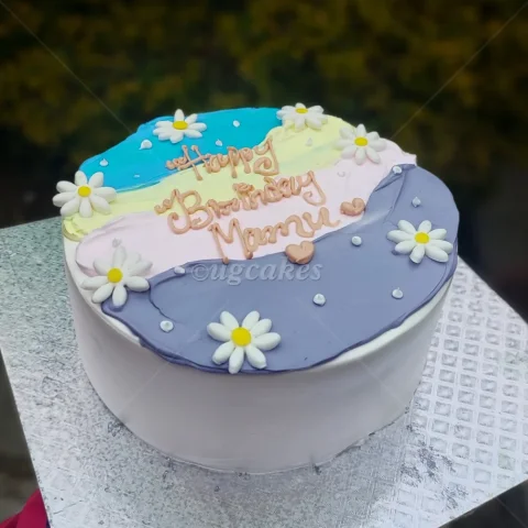 Floral Minimalist Birthday Cake