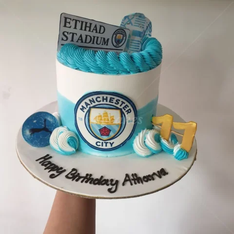 Manchester City Themed Birthday Cake