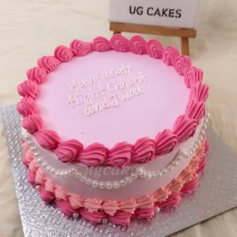 Pretty in Pink Farewell Cake