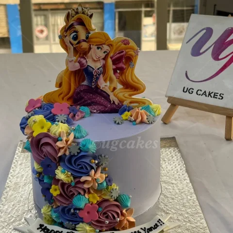 Rapunzel Themed Cake with Unicorn