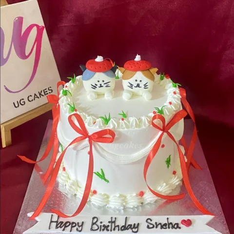 Twin Kitties Cake